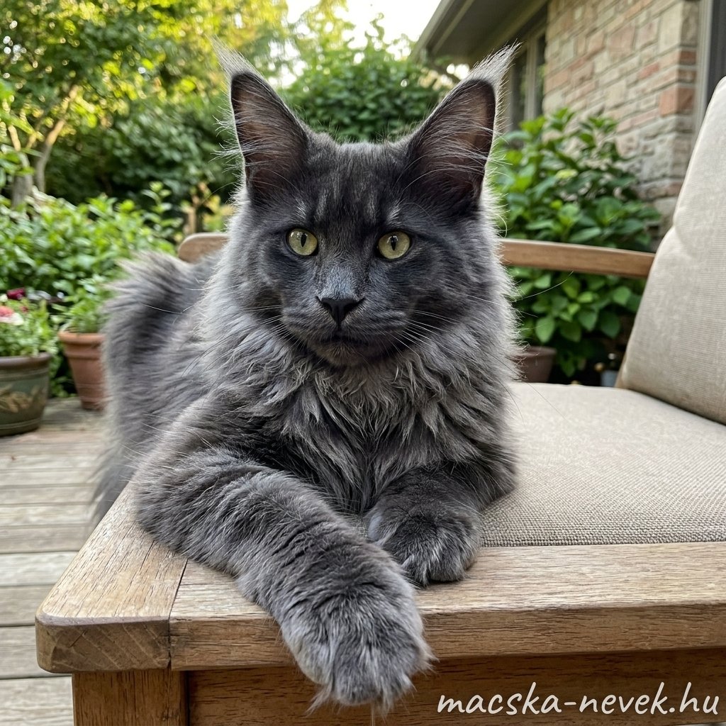 Maine Coon Polydactyl – Egy asztalon fekszik